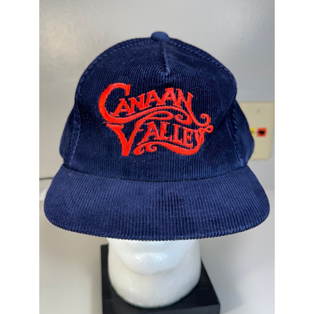 Vintage Canaan Valley West Virginia Ski Resort Corduroy Snapback Hat Cap